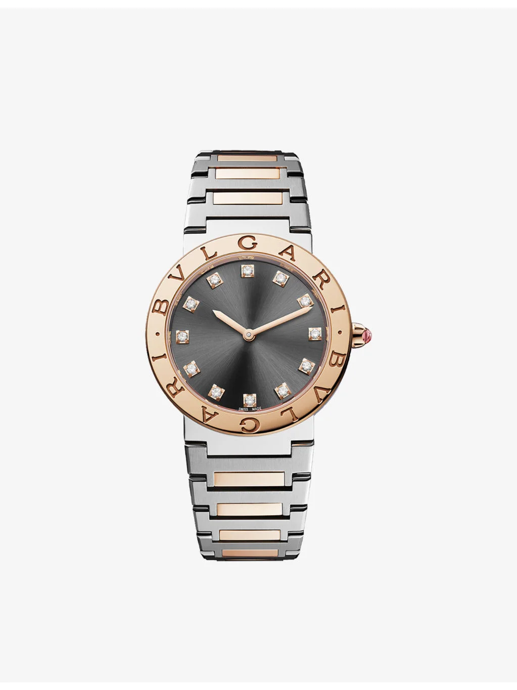 BVLGARI BVLGARI stainless-steel, 18ct rose-gold and diamond quartz watch - 1