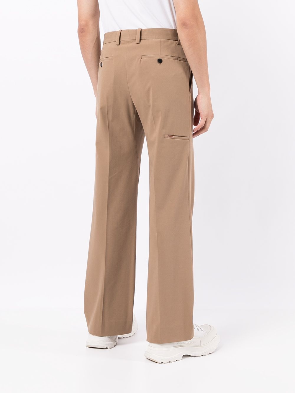 buckle-detail straight-leg trousers - 4