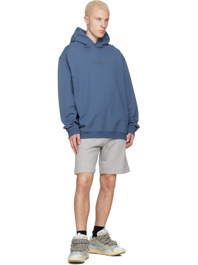 Lanvin Blue Leather Curb Sneakers outlook