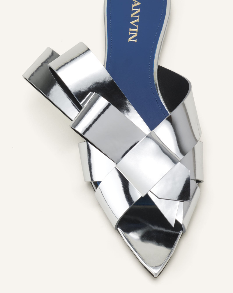 CADEAU MULE FLATS IN METALLIC LEATHER 5