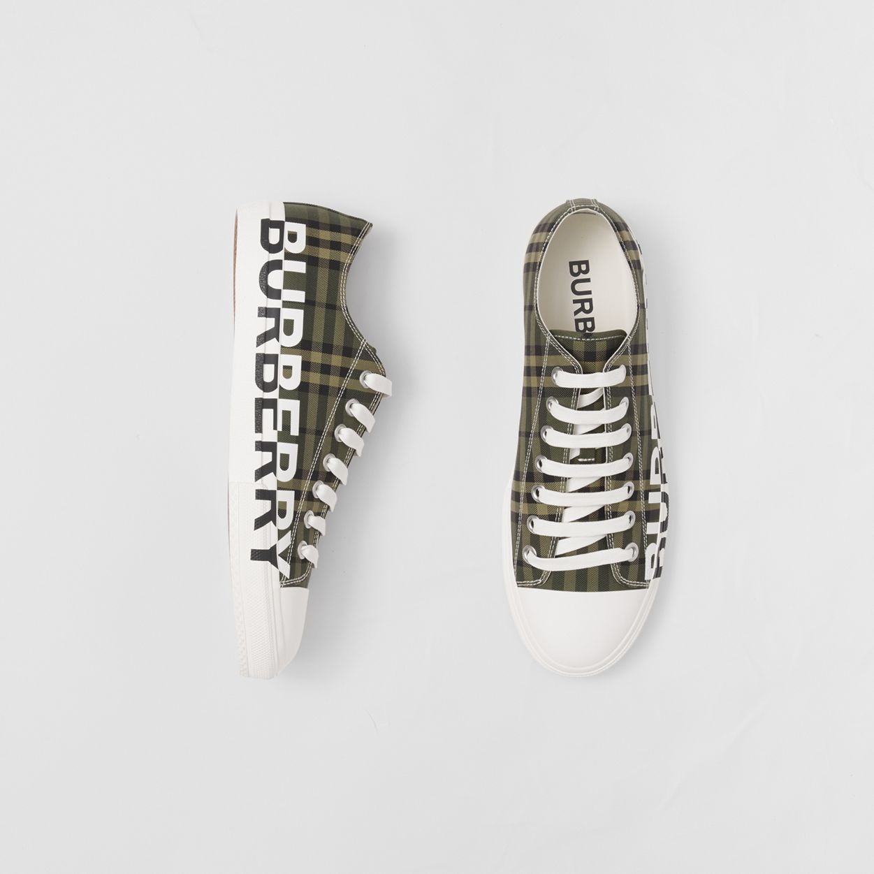 Logo Print Check Cotton Sneakers – Online Exclusive - 2