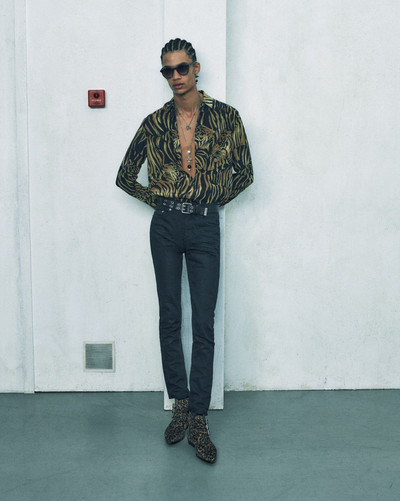 SAINT LAURENT shirt in tiger print crepe de chine outlook