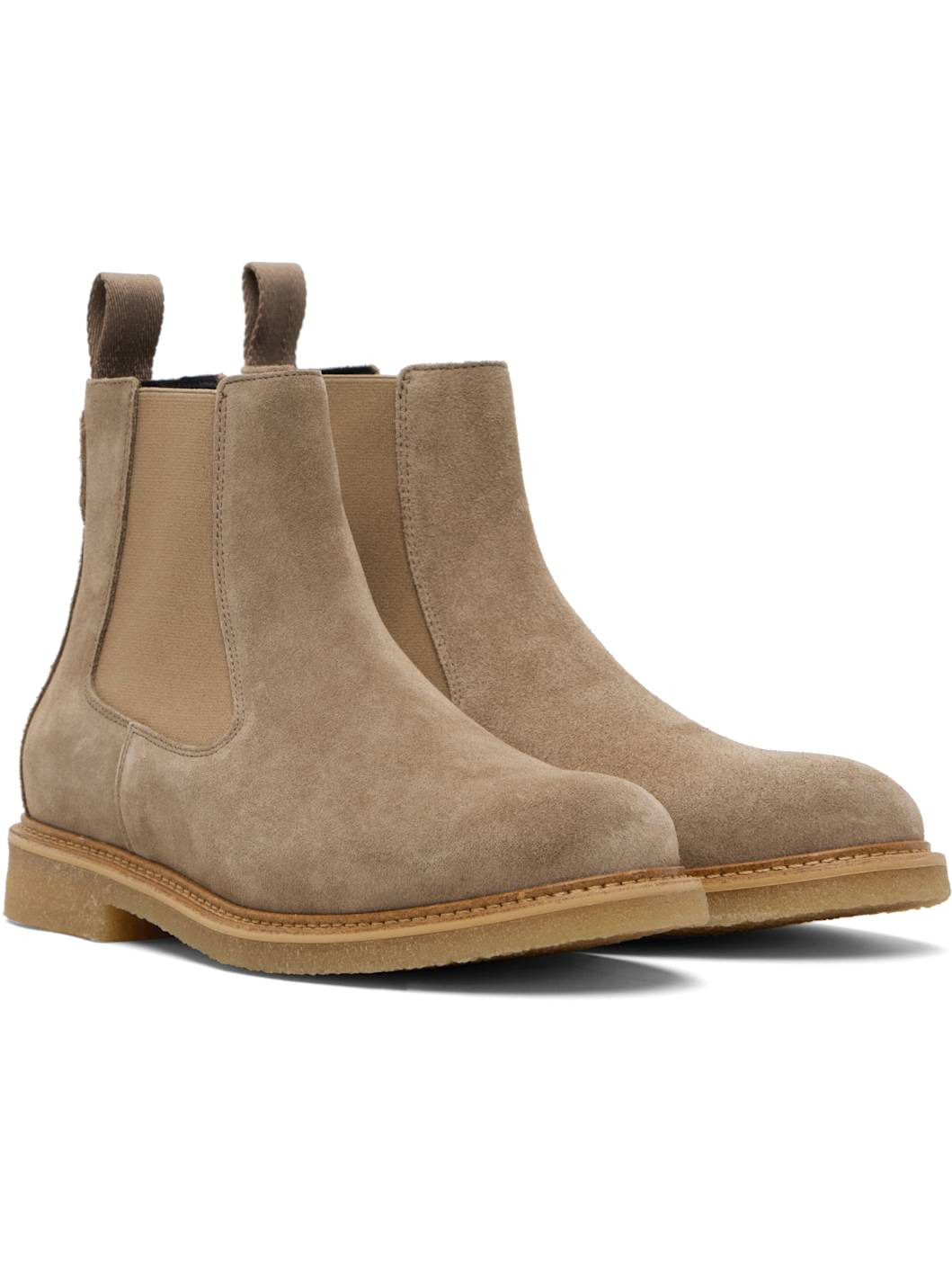 Beige Elasticated Panels Chelsea Boots - 4