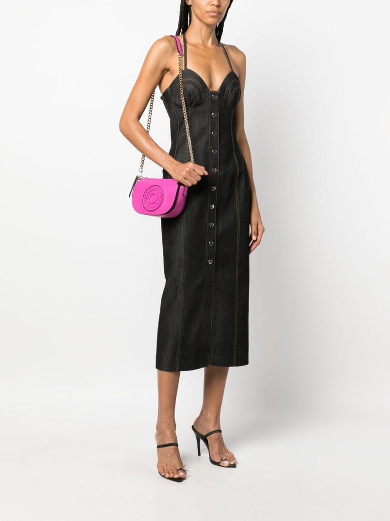VERSACE JEANS COUTURE logo-embossed chain-link shoulder bag outlook