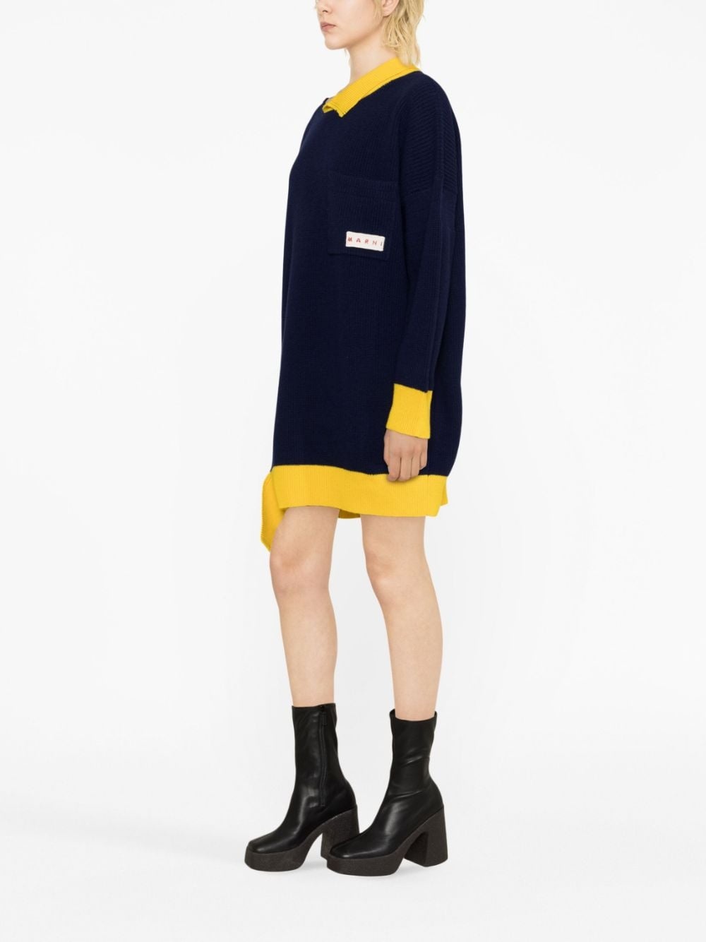 asymmetric raw-edge ribbed jumper - 4