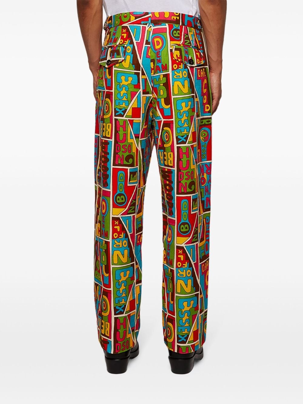 New England graphic-print trousers - 4