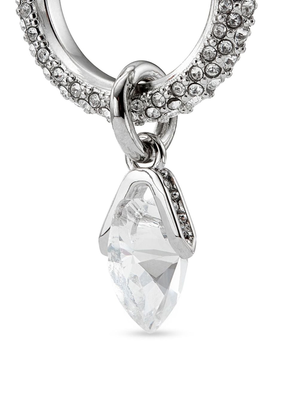 crystal heart hoop earrings - 2