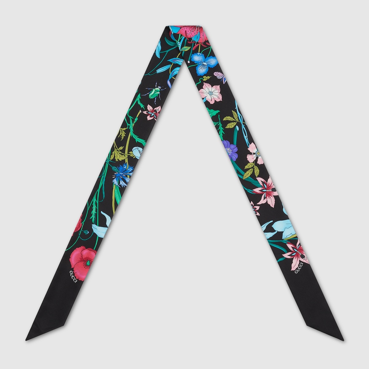 Gucci Flora print silk neck bow - 2