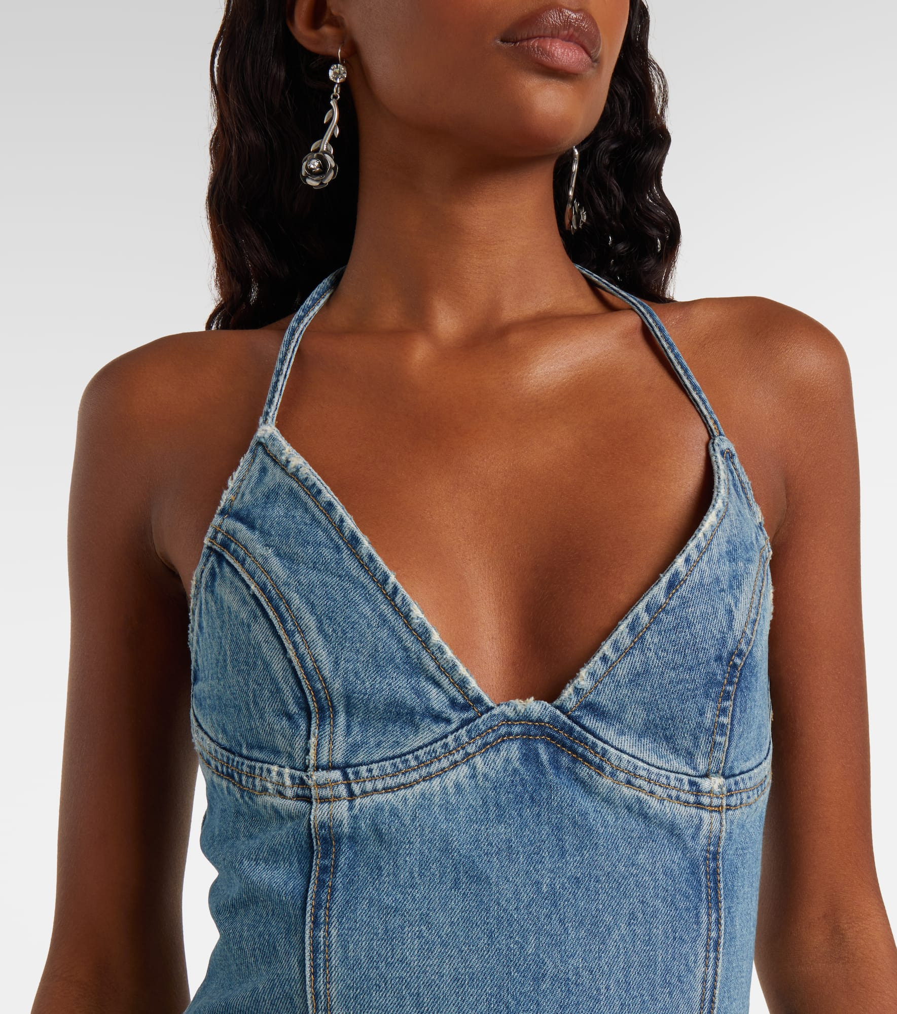 Denim maxi dress - 4