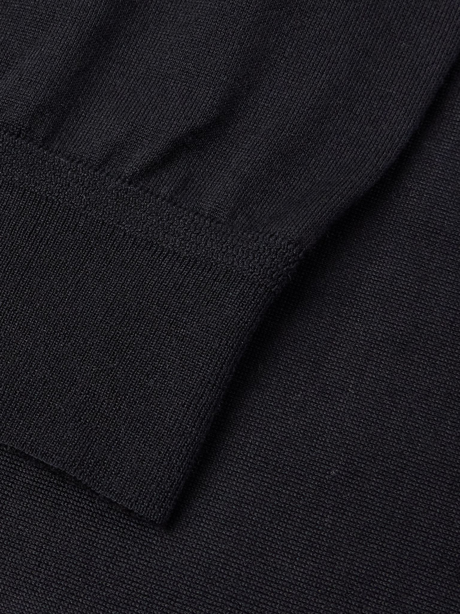 Slim-Fit Cashmere and Silk-Blend Rollneck Sweater Black - 5