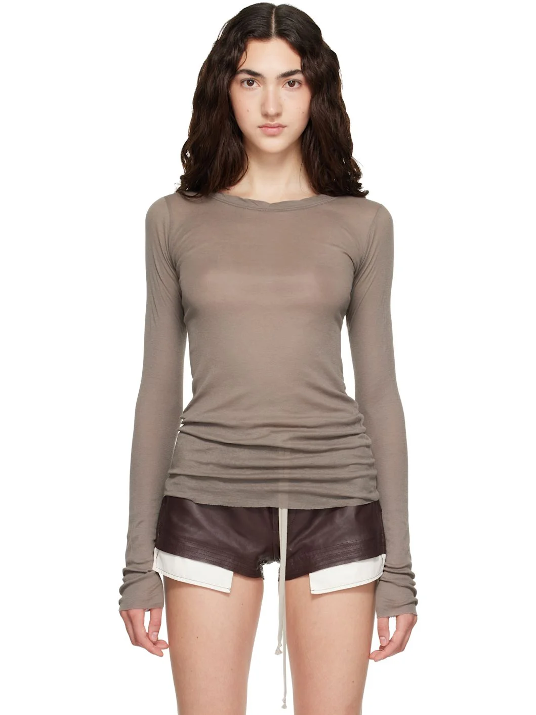 Gray Tower Rib LS T-shirt - 1
