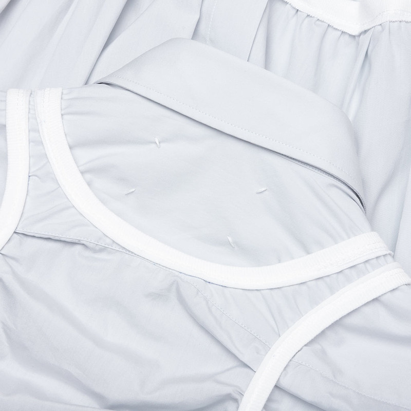 WHITE ACCENTS - LIGHT BLUE를 사용한 LOOSE FIT 단추 SHIRT 5