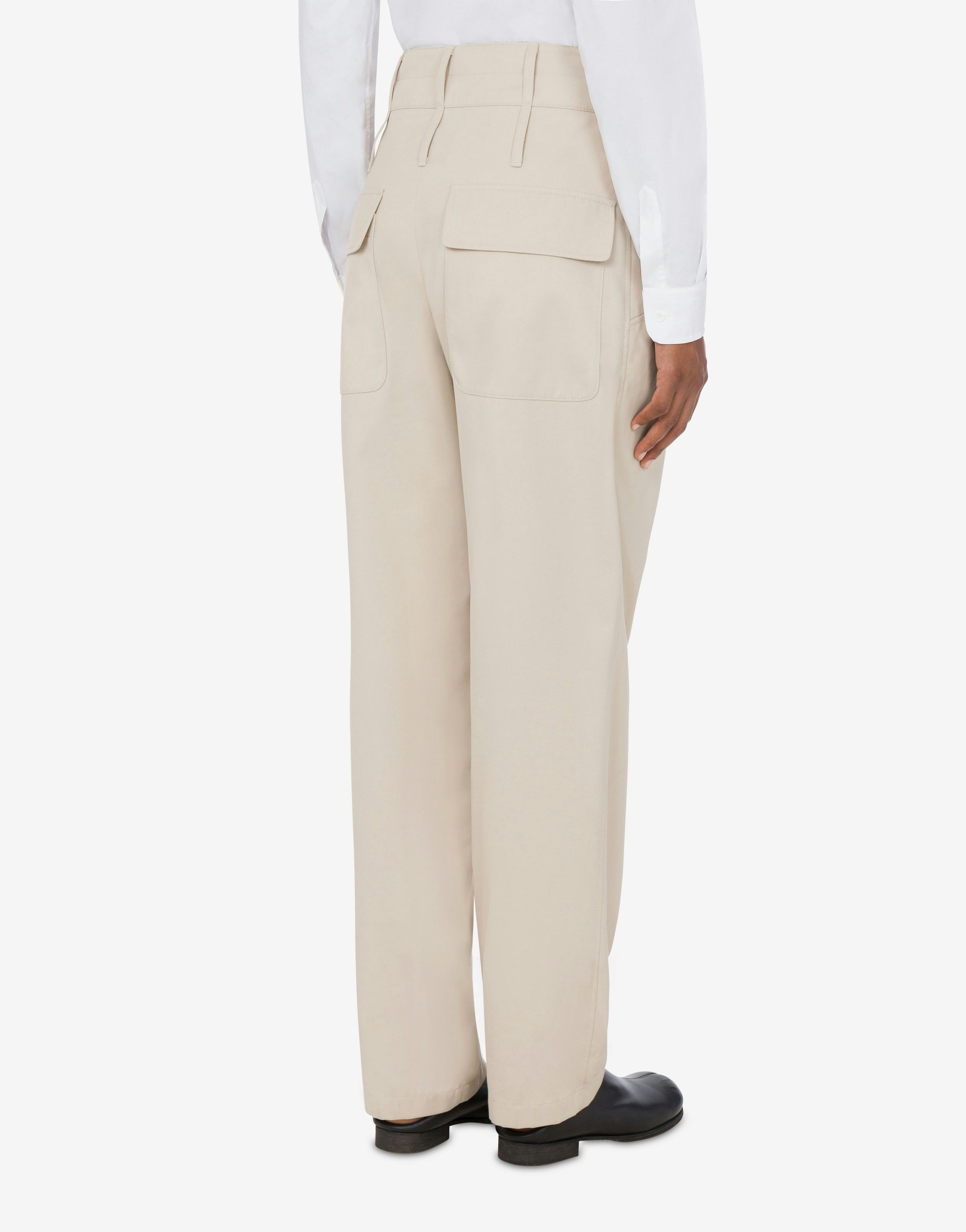 GABARDINE TROUSERS WITH TRENCH DETAILS - 3