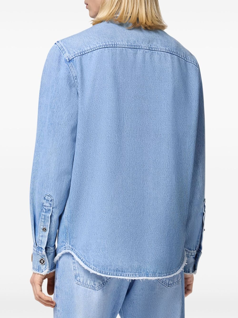 frayed denim overshirt - 4