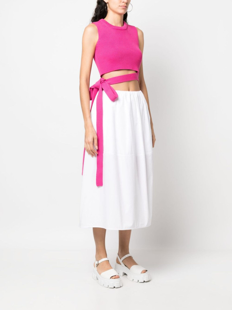 tie-strap ribbed-knit top 3