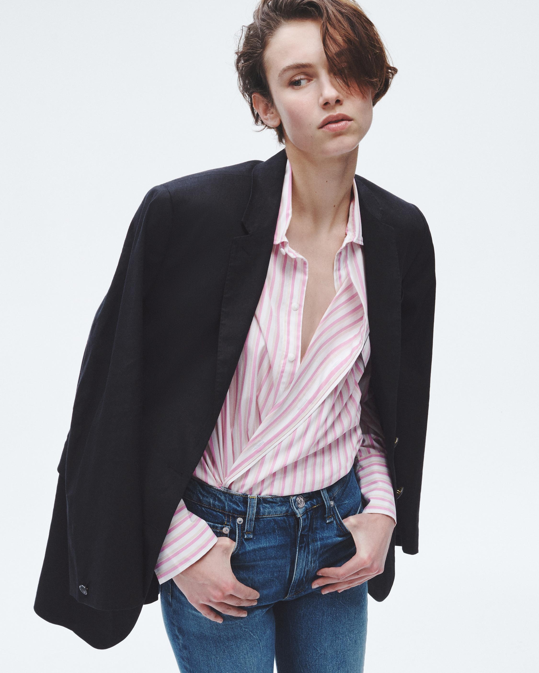 Indiana Striped Cotton Poplin Shirt
Relaxed Fit Button Down - 7