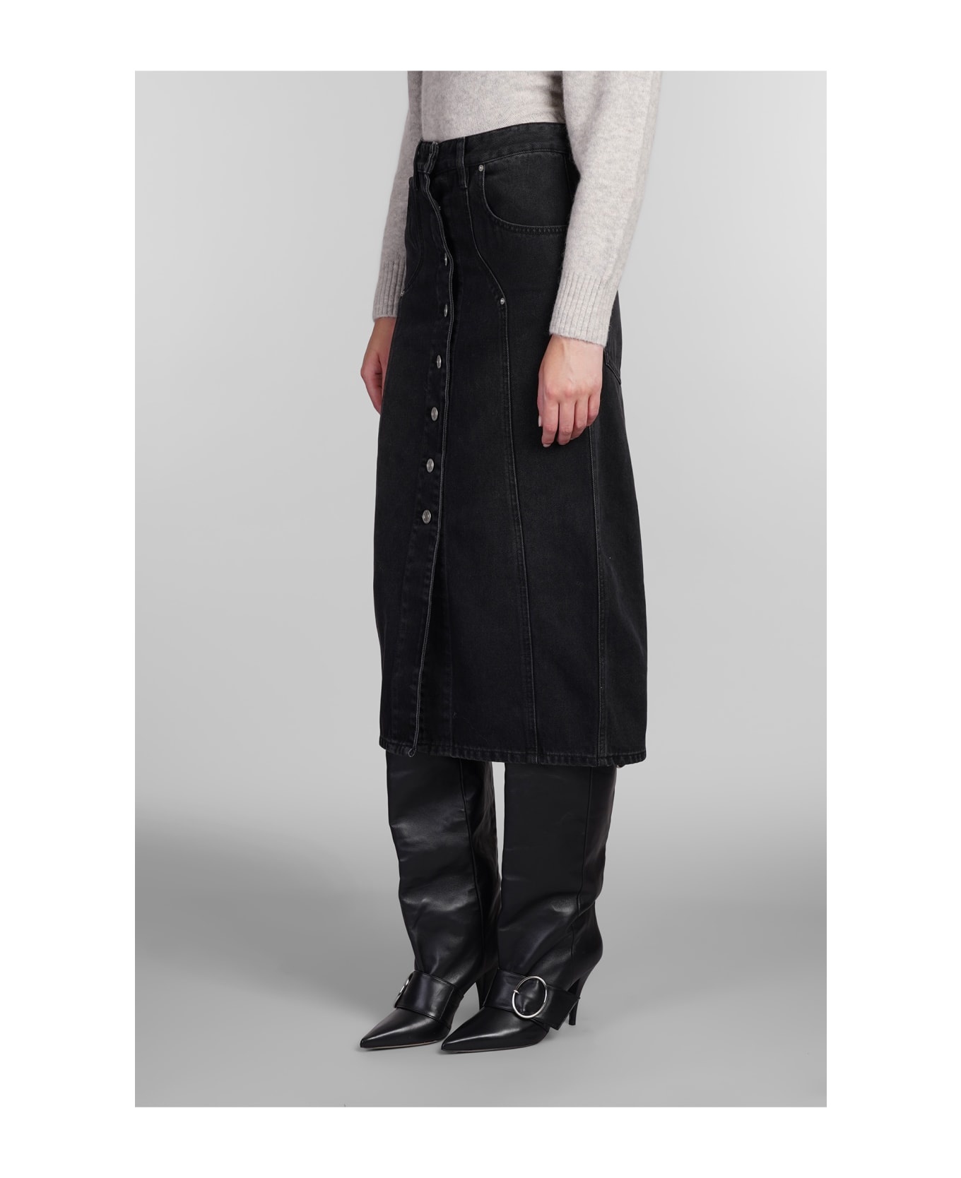 Vandy Skirt In Black Cotton - 4