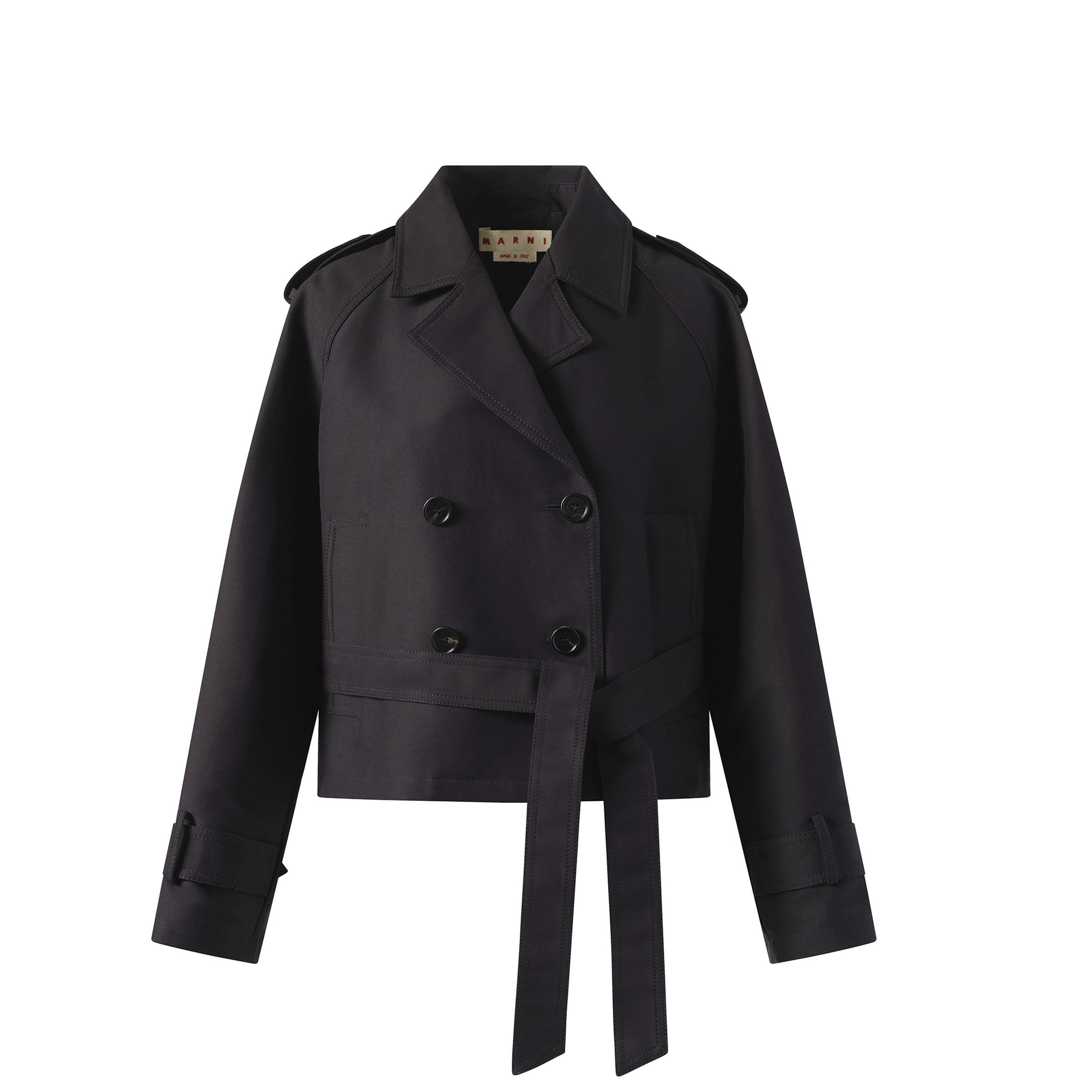 Short Trench Coat in Black - 2