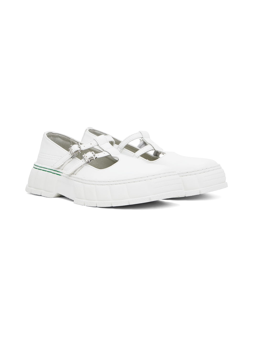 White 2001 Apple Mary Jane Loafers - 4