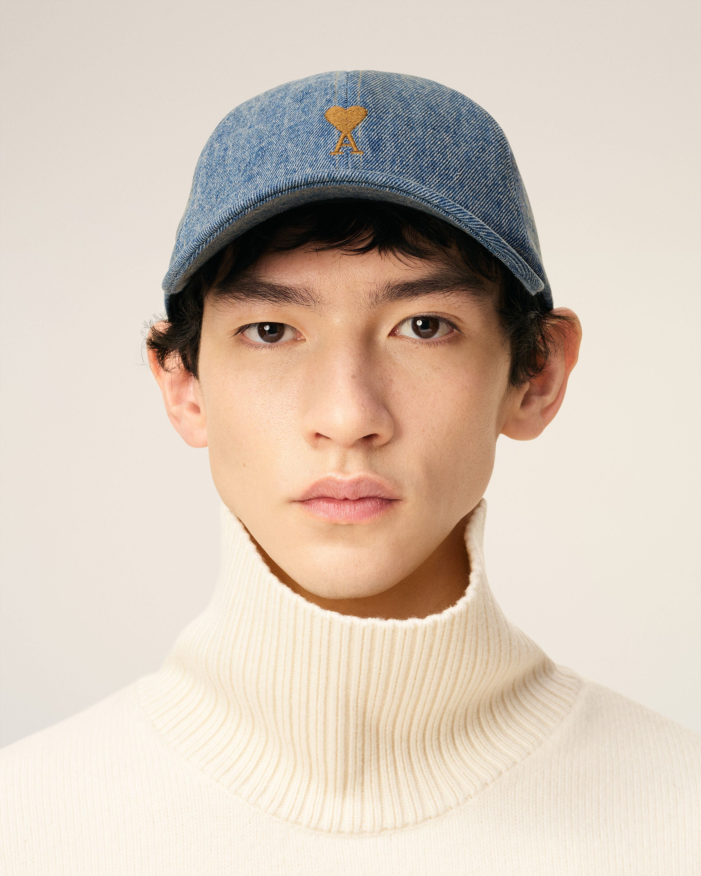 BLUE COTTON AMI DE COEUR EMBROIDERY CAP - 2
