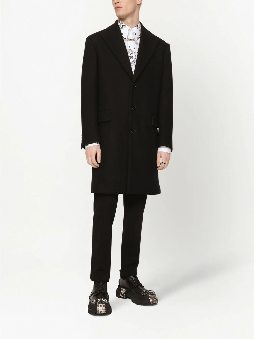 single-breasted wool coat - 3