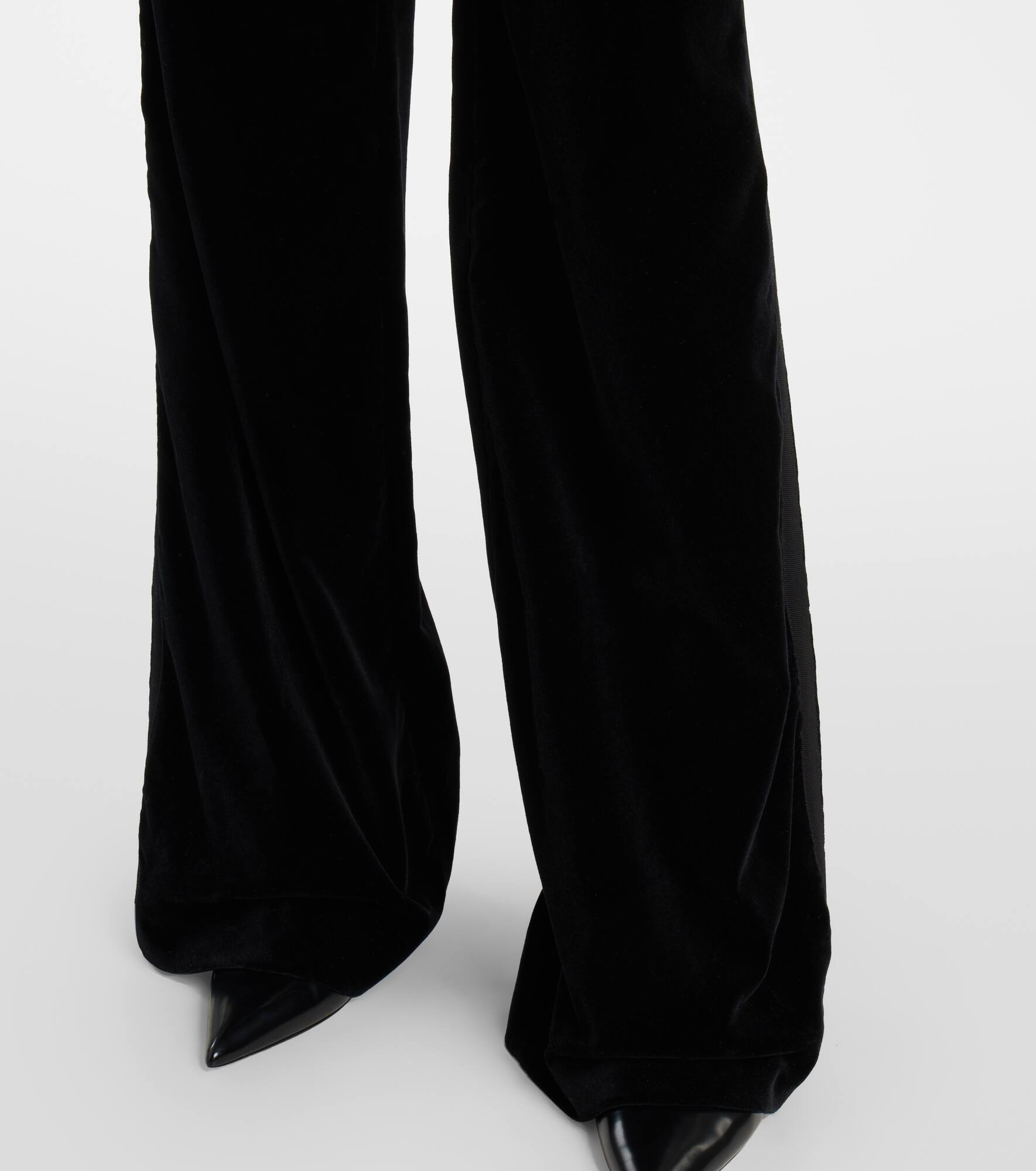 Cotton velvet wide-leg pants - 5