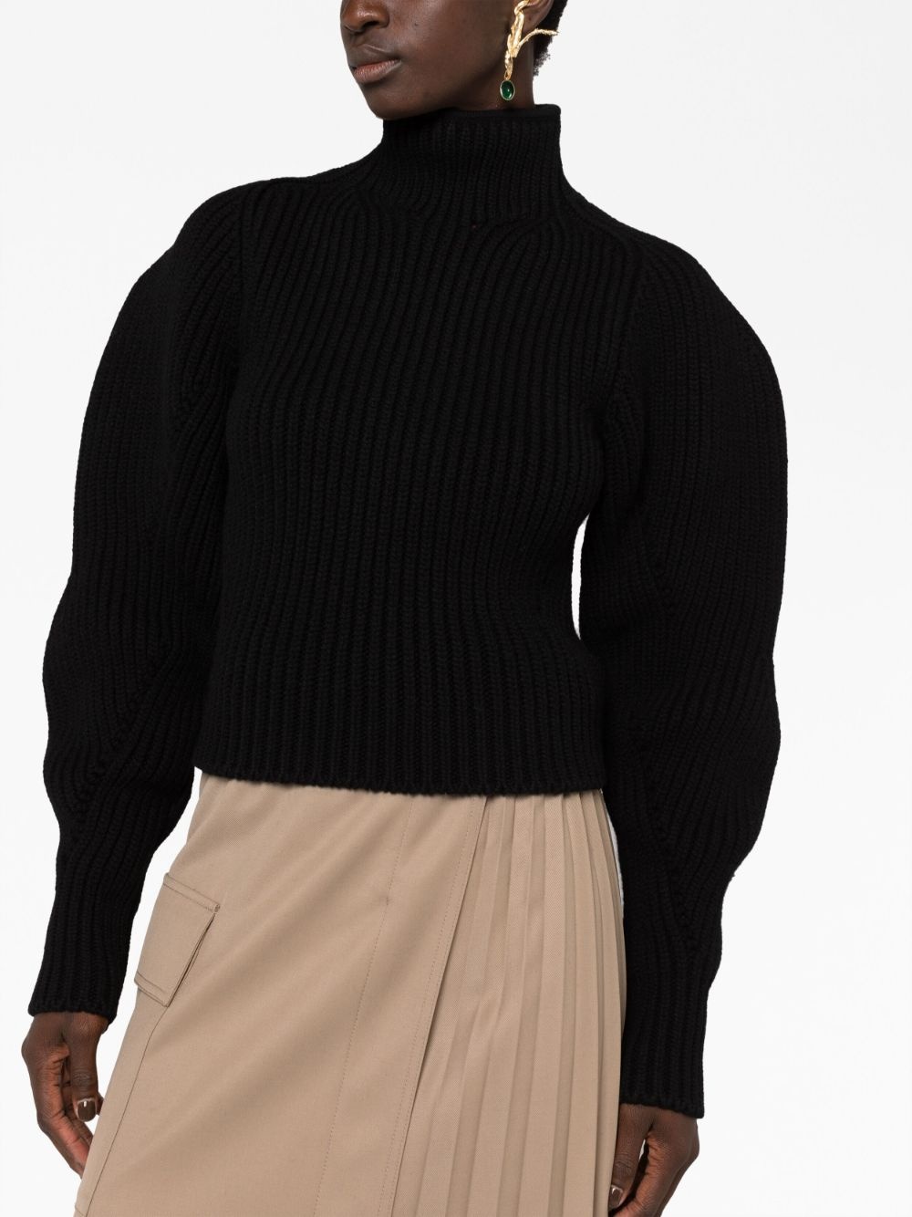 high-neck ribbed-knit jumper - 5