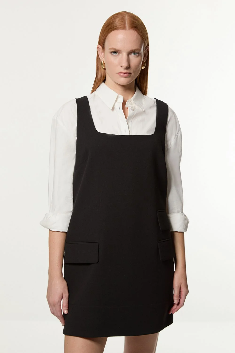 Compact Stretch Essential Tailored Pocket Mini Dress - 1