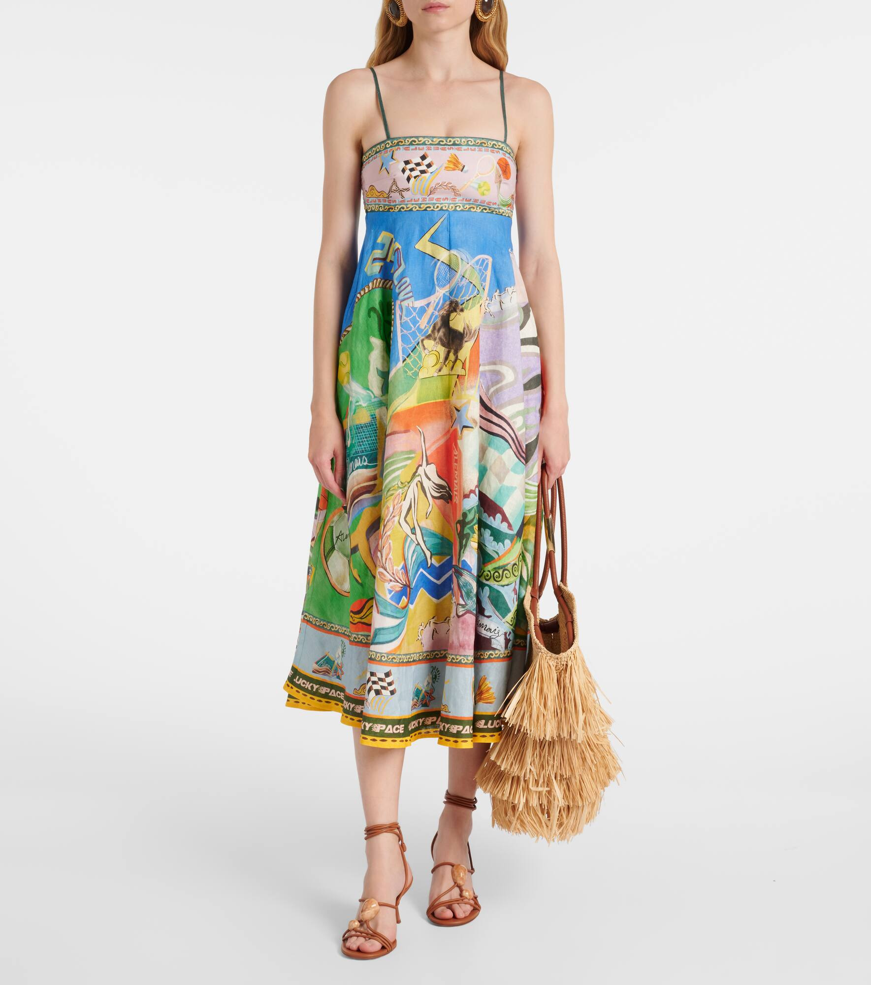 Lucky Pace printed linen midi dress - 2