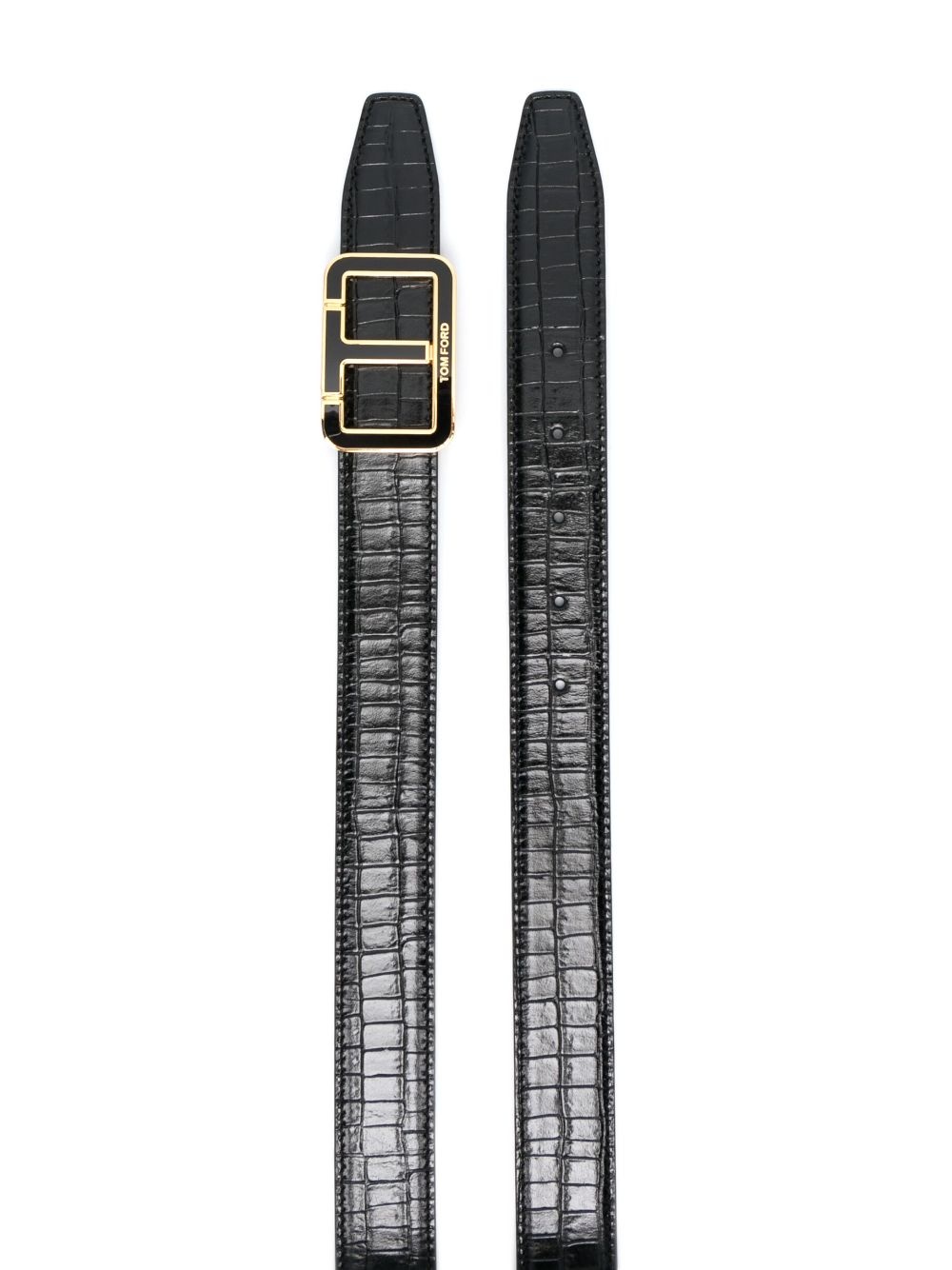 enamelled-logo buckle belt - 2