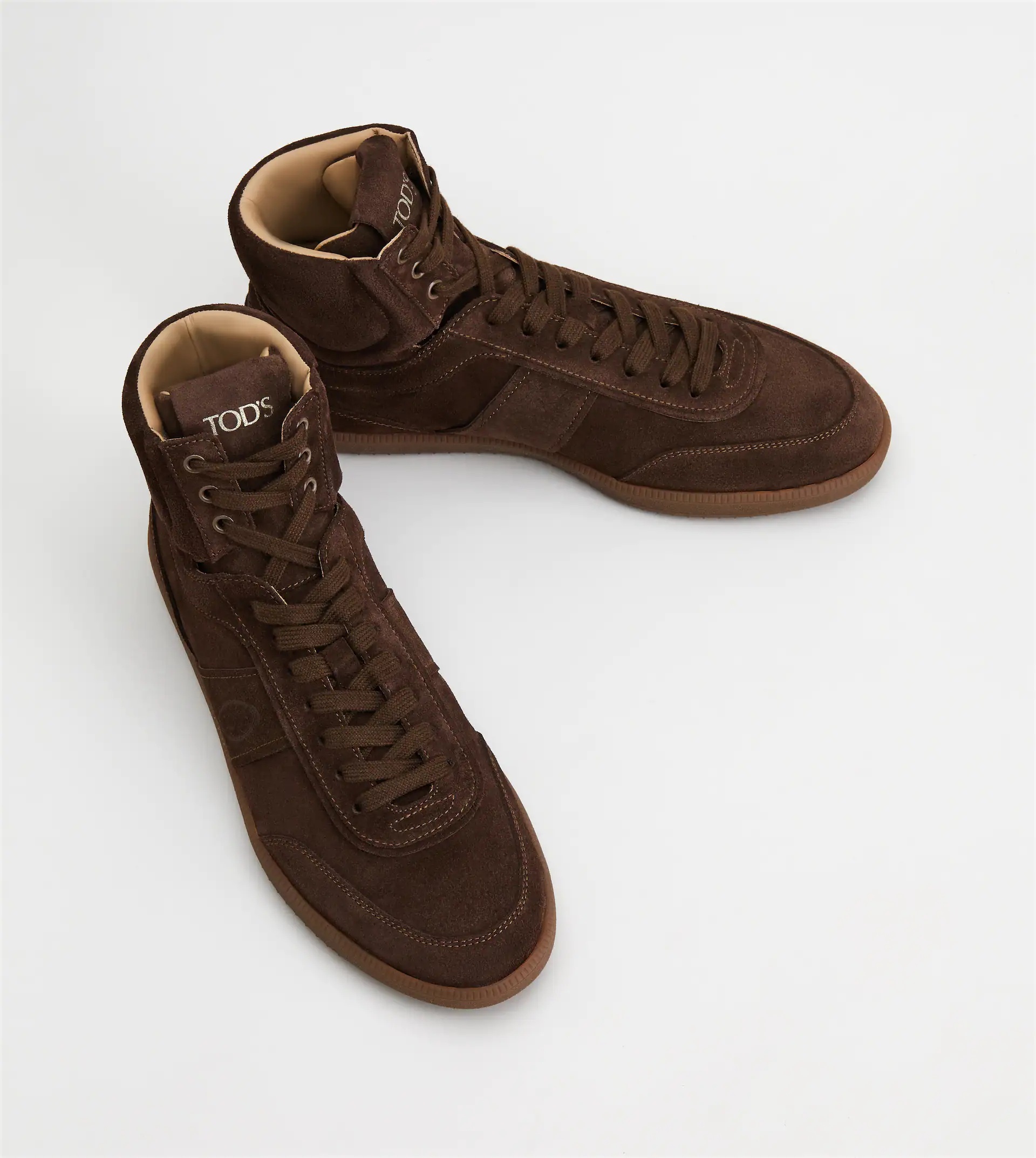 TOD'S TABS SNEAKERS HIGH-TOP IN SUEDE - BROWN - 4