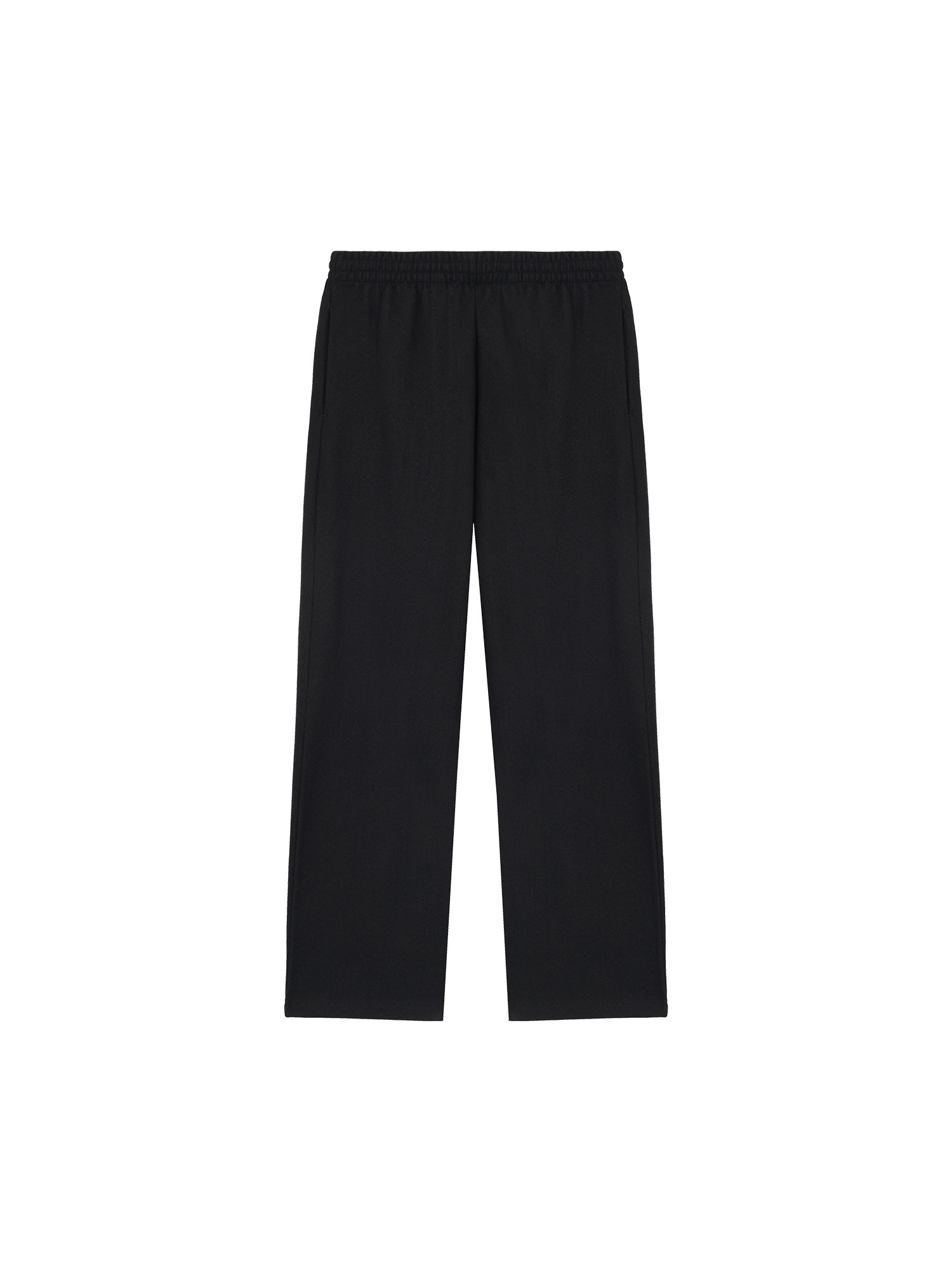 Womens Recycled Wool Jersey Wide-Leg Track Pants - Black - 1