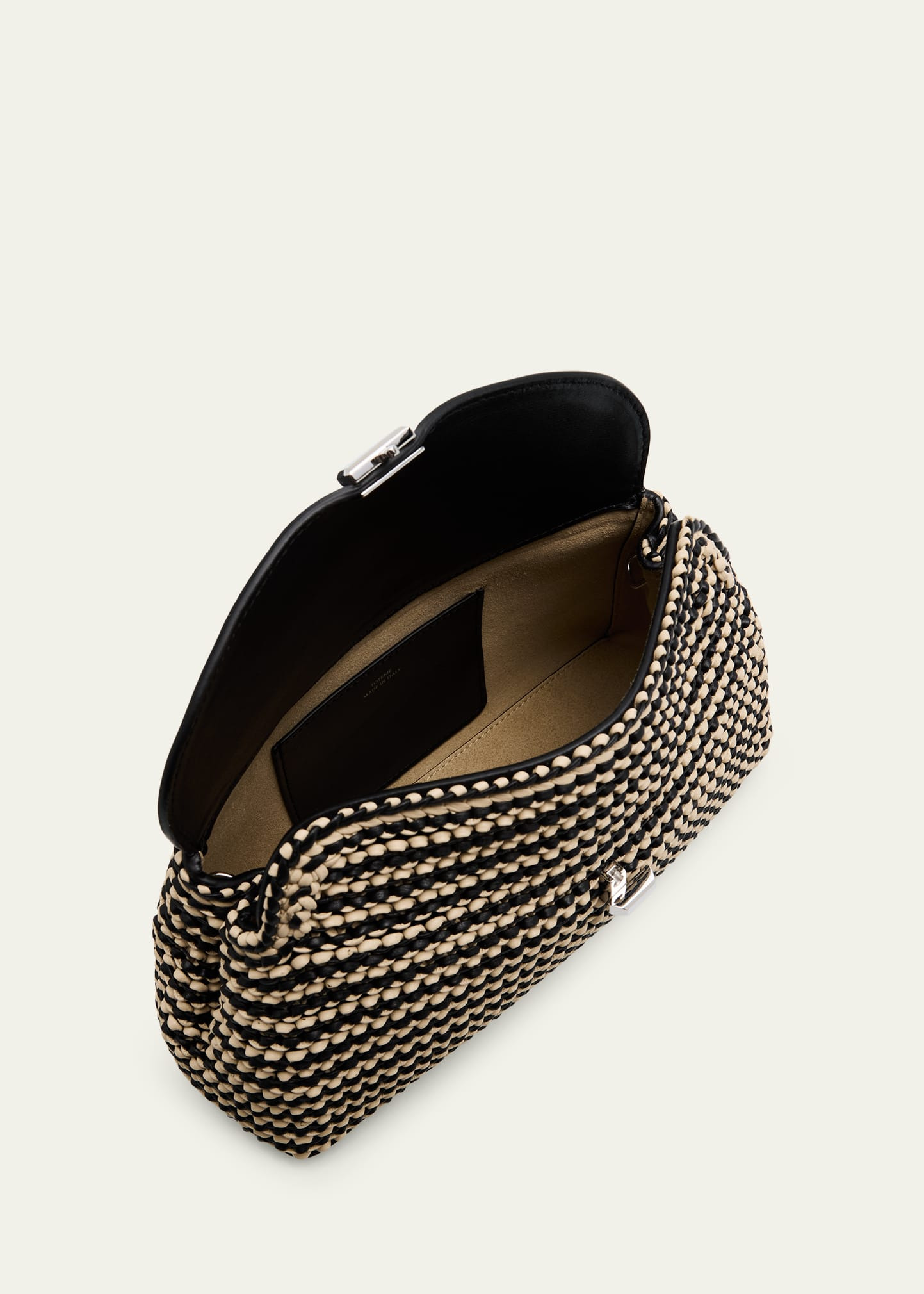 T-Lock Woven Leather Clutch Bag - 4