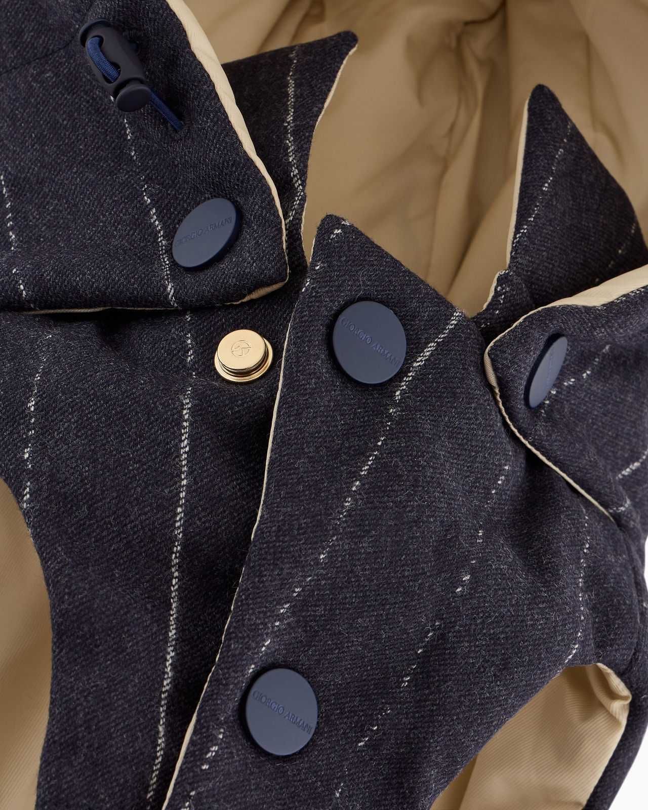 POLDO X GIORGIO ARMANI COAT IN PINSTRIPED MOTIF VIRGIN WOOL - 6