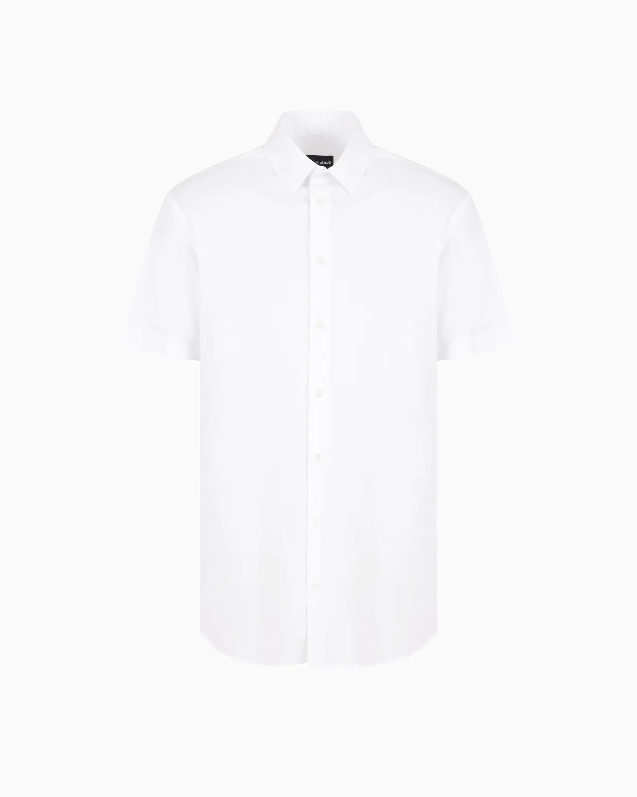 Short-sleeved, stretch plain-knit shirt - 1
