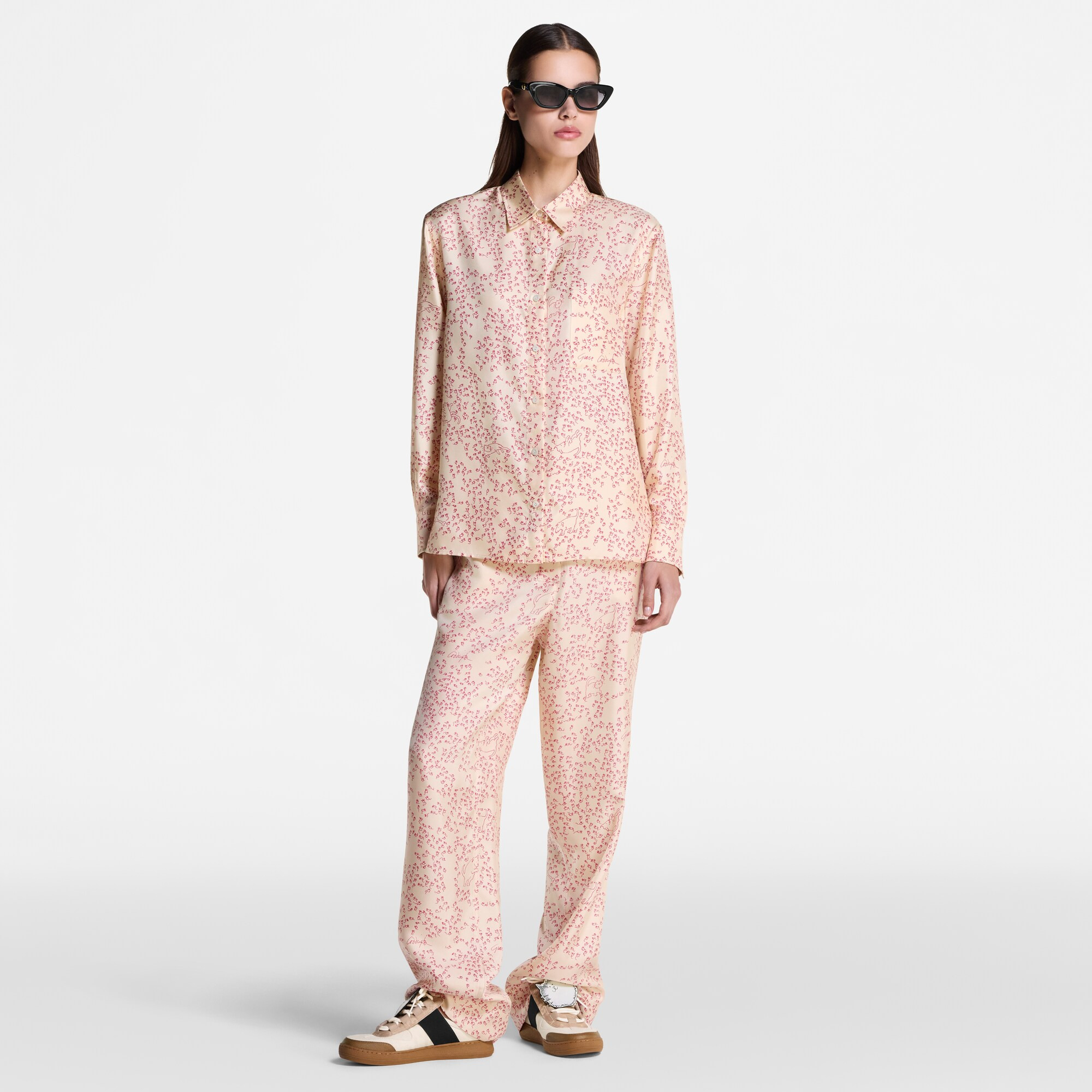 Cat-and-Mouse Print Silk Shirt - 6