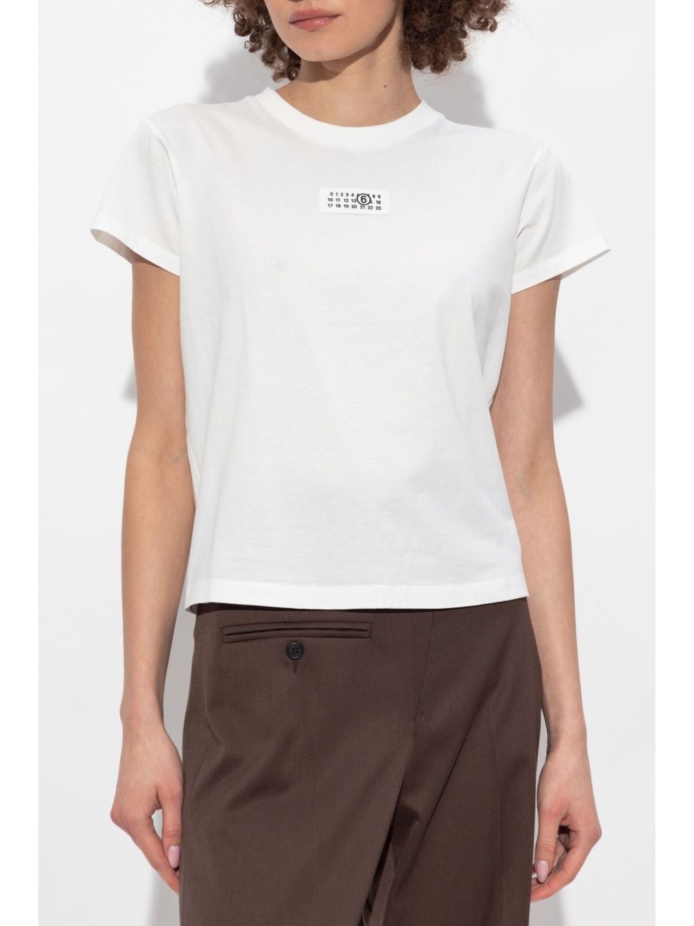 Numbers-motif cotton T-shirt - 3