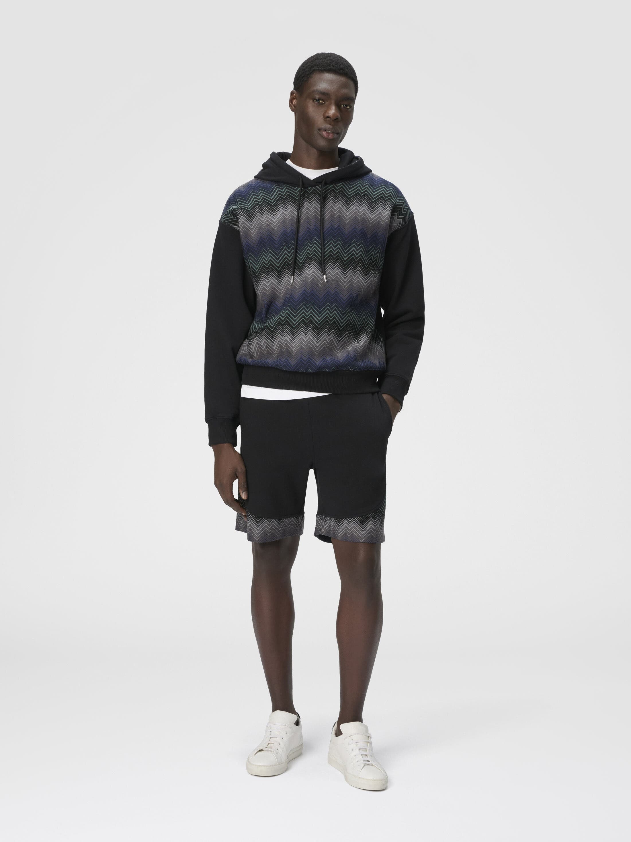 Missoni Fleece Shorts With Zigzag Insert in Black at Nordstrom - 2