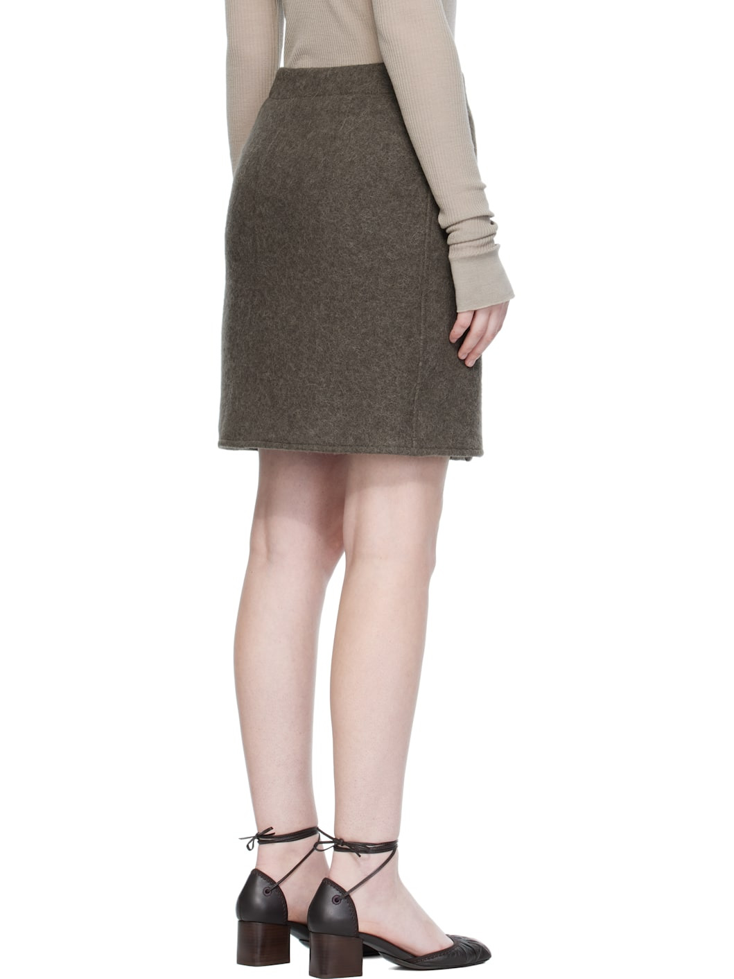 Khaki Wrapover Miniskirt - 3