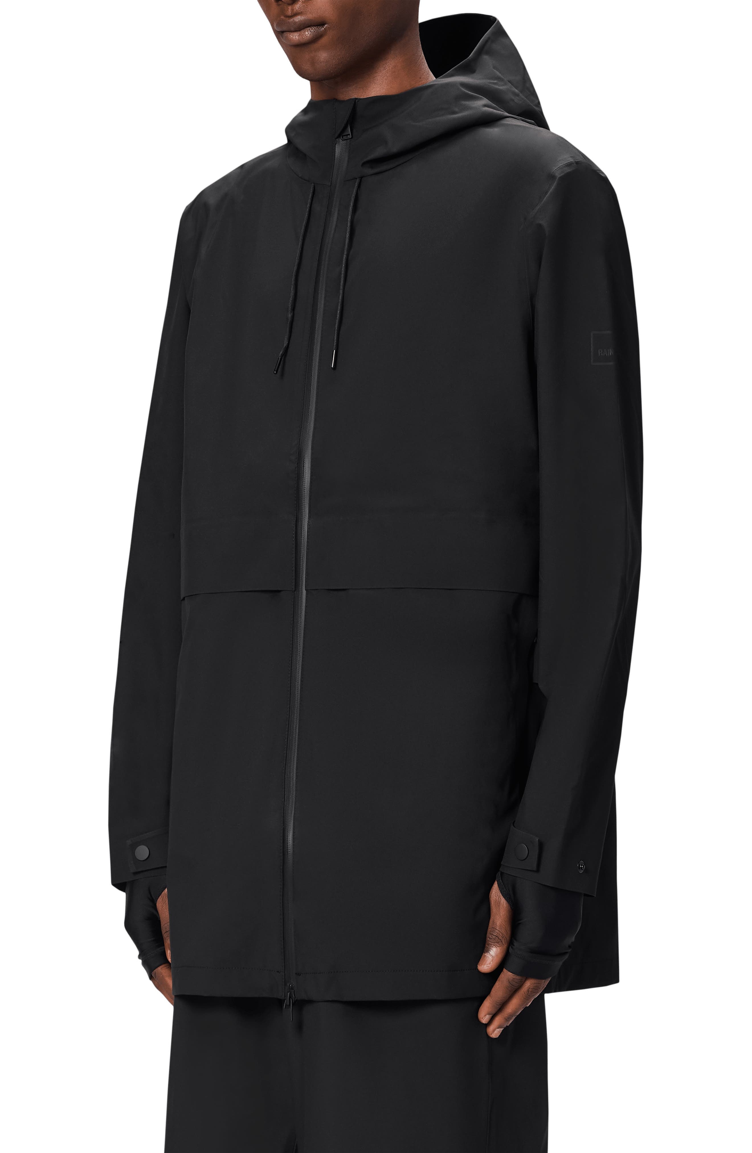 Rains Suva Hardshell Hooded Long Rain Jacket in Black at Nordstrom - 3
