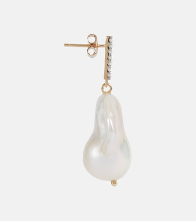 MATEO 14kt gold earrings with diamonds and baroque pearls outlook