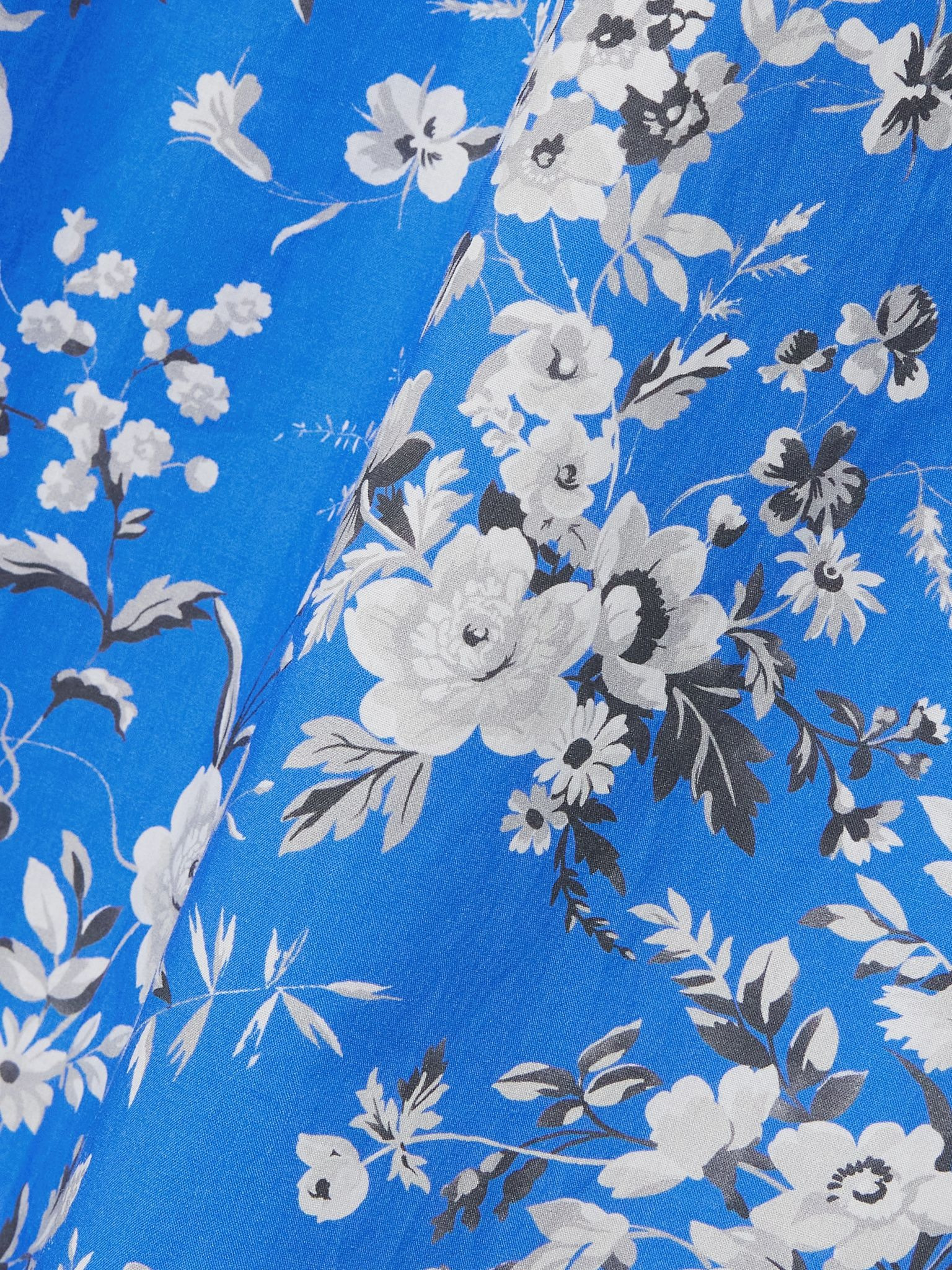 Emmaretta shirred floral-print organic cotton-voile midi dress Blue - 4