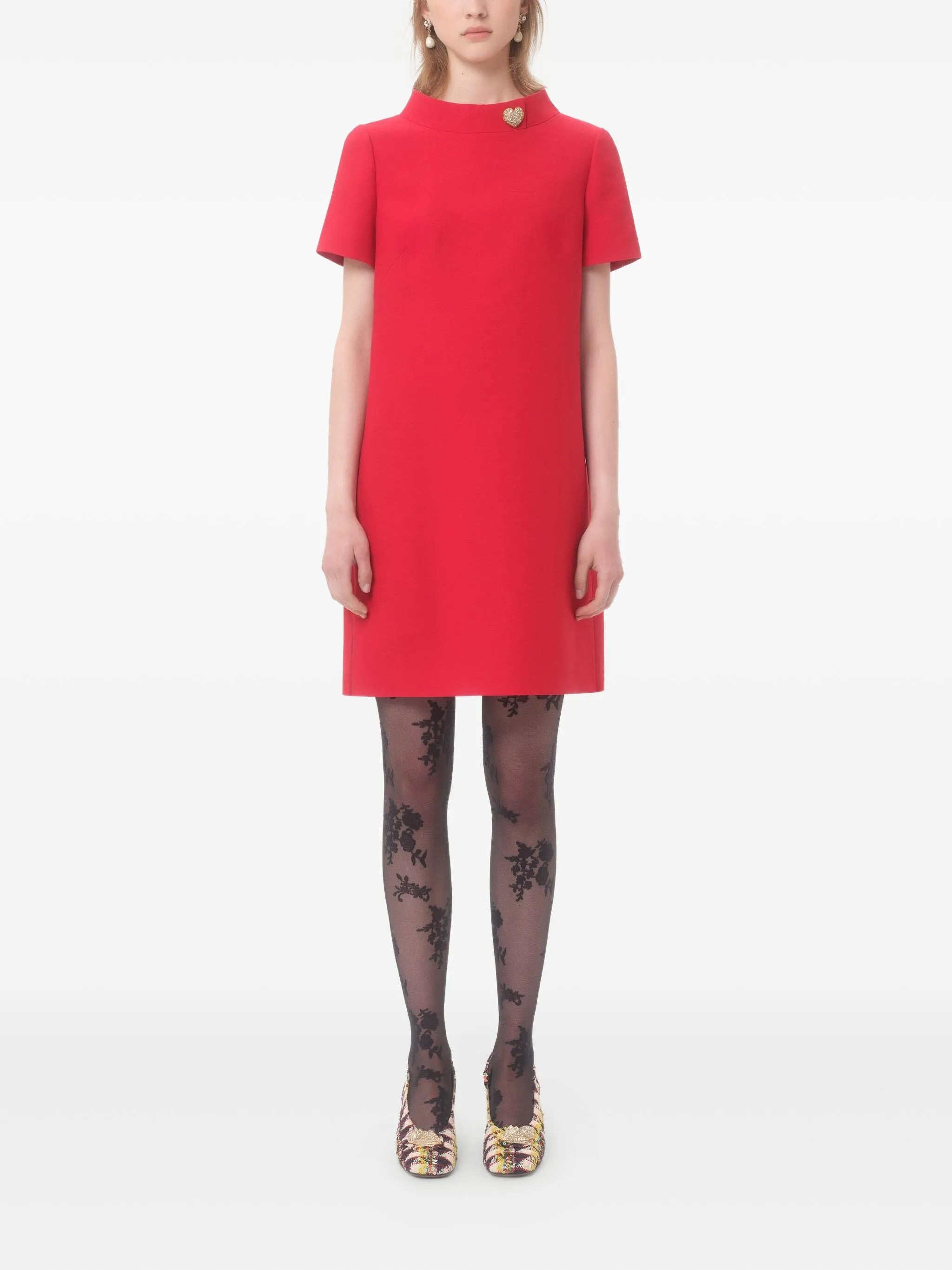 floral-embroidered tights - 4