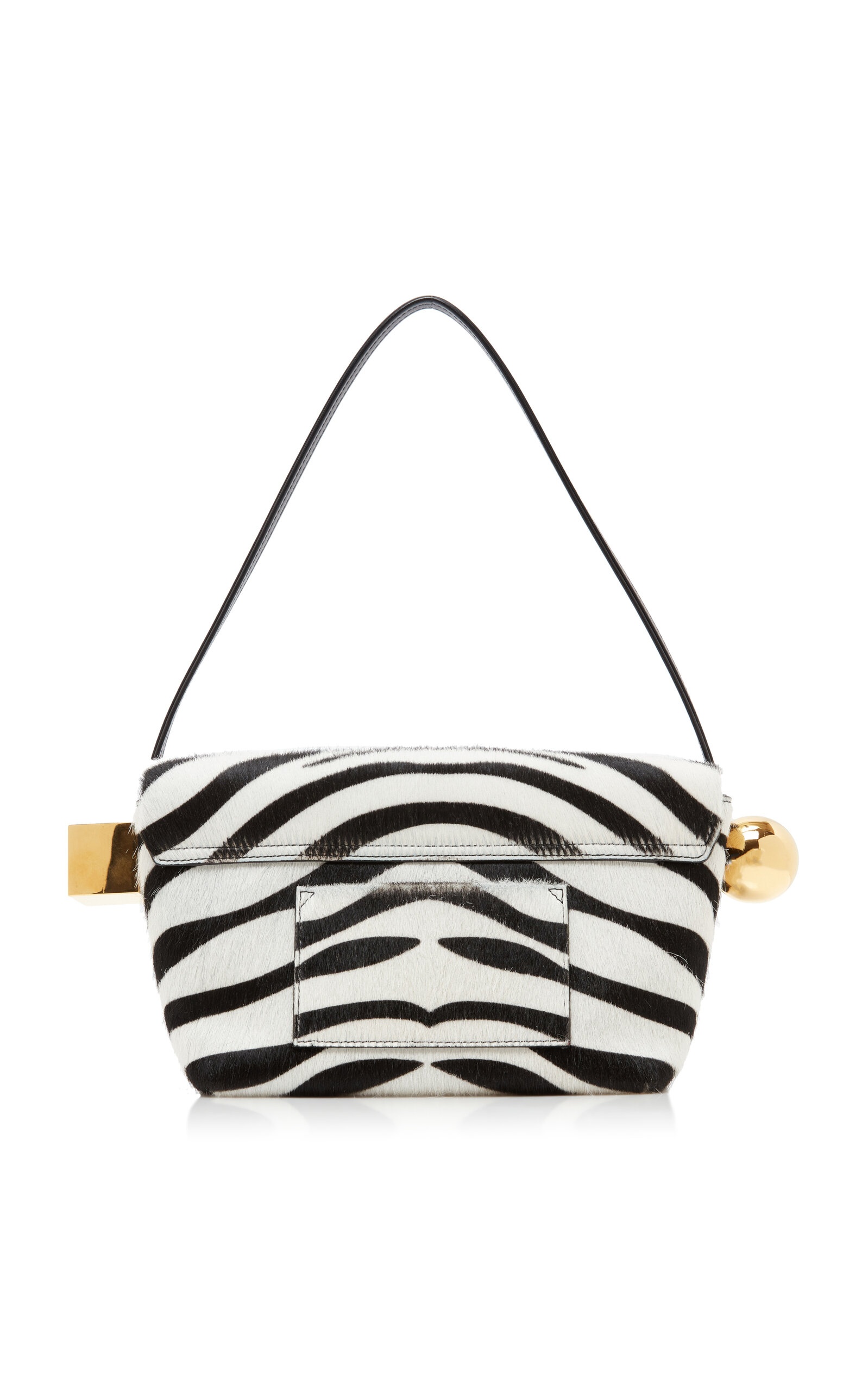 Zebra-Print Leather-Trimmed Shoulder Bag animal - 7