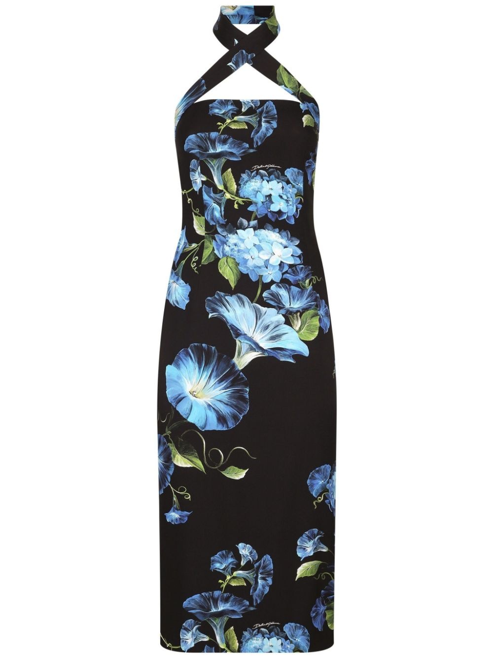 Printed silk midi dress - 1