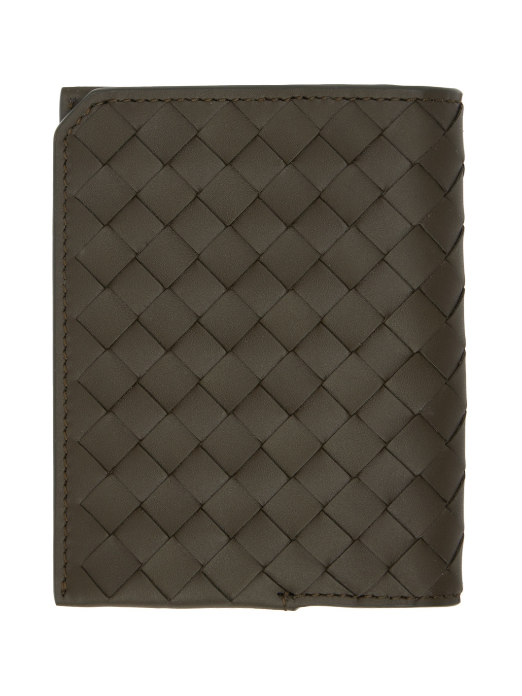 Brown Intrecciato Piccolo Flap Card Holder - 2