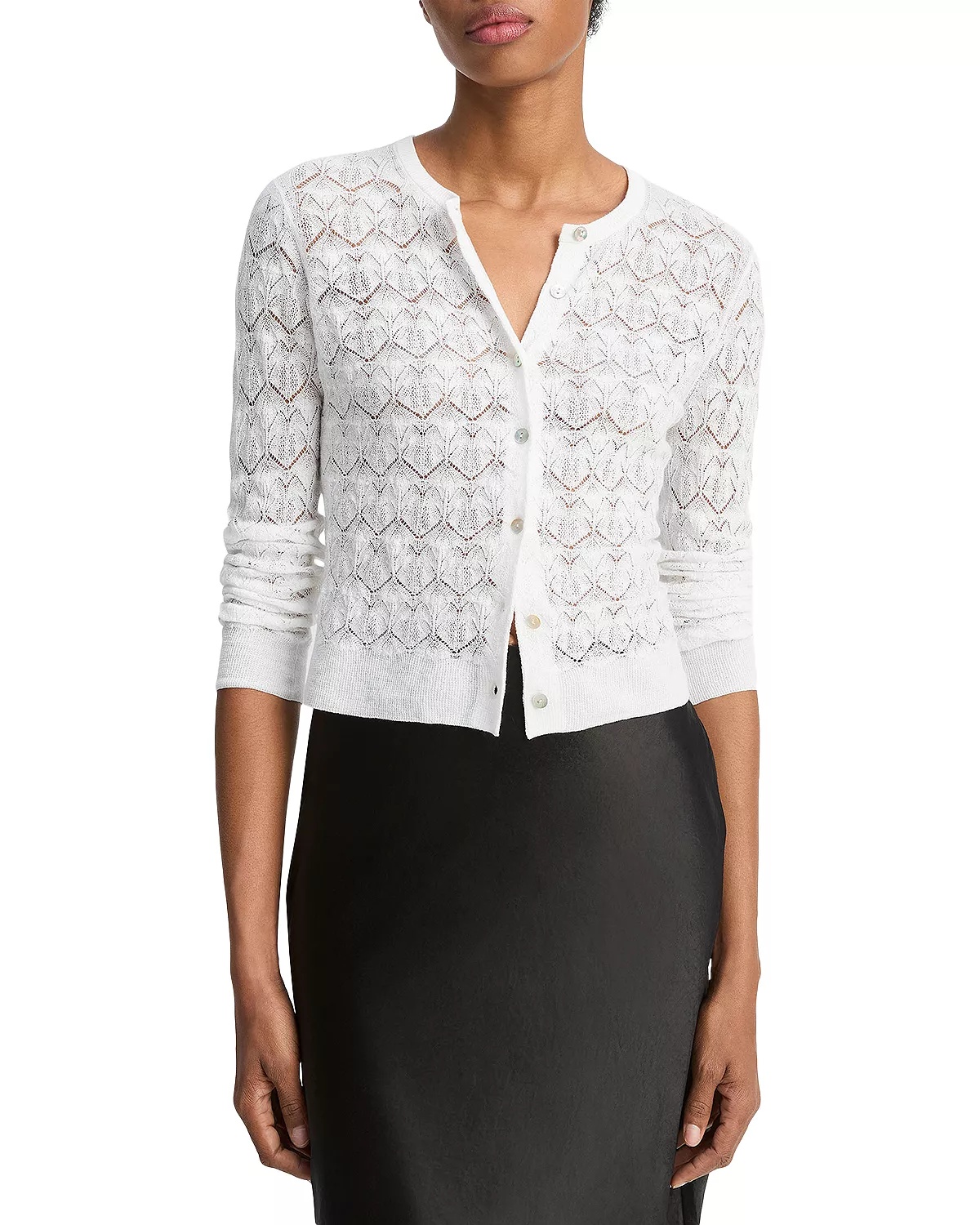 Lace Stitch Cardigan Sweater - 1