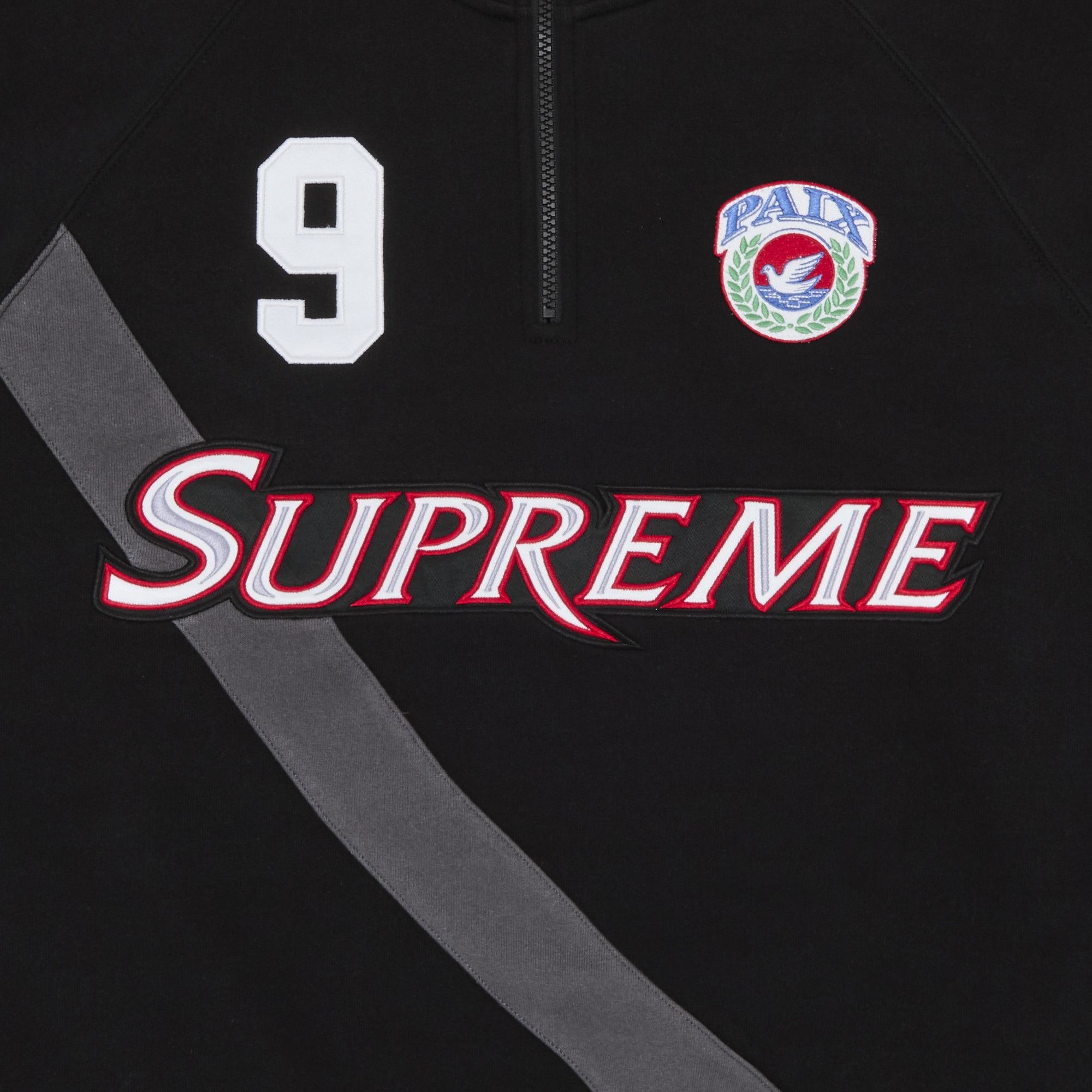 Supreme Equipé Half Zip Sweatshirt 'Black' - 3