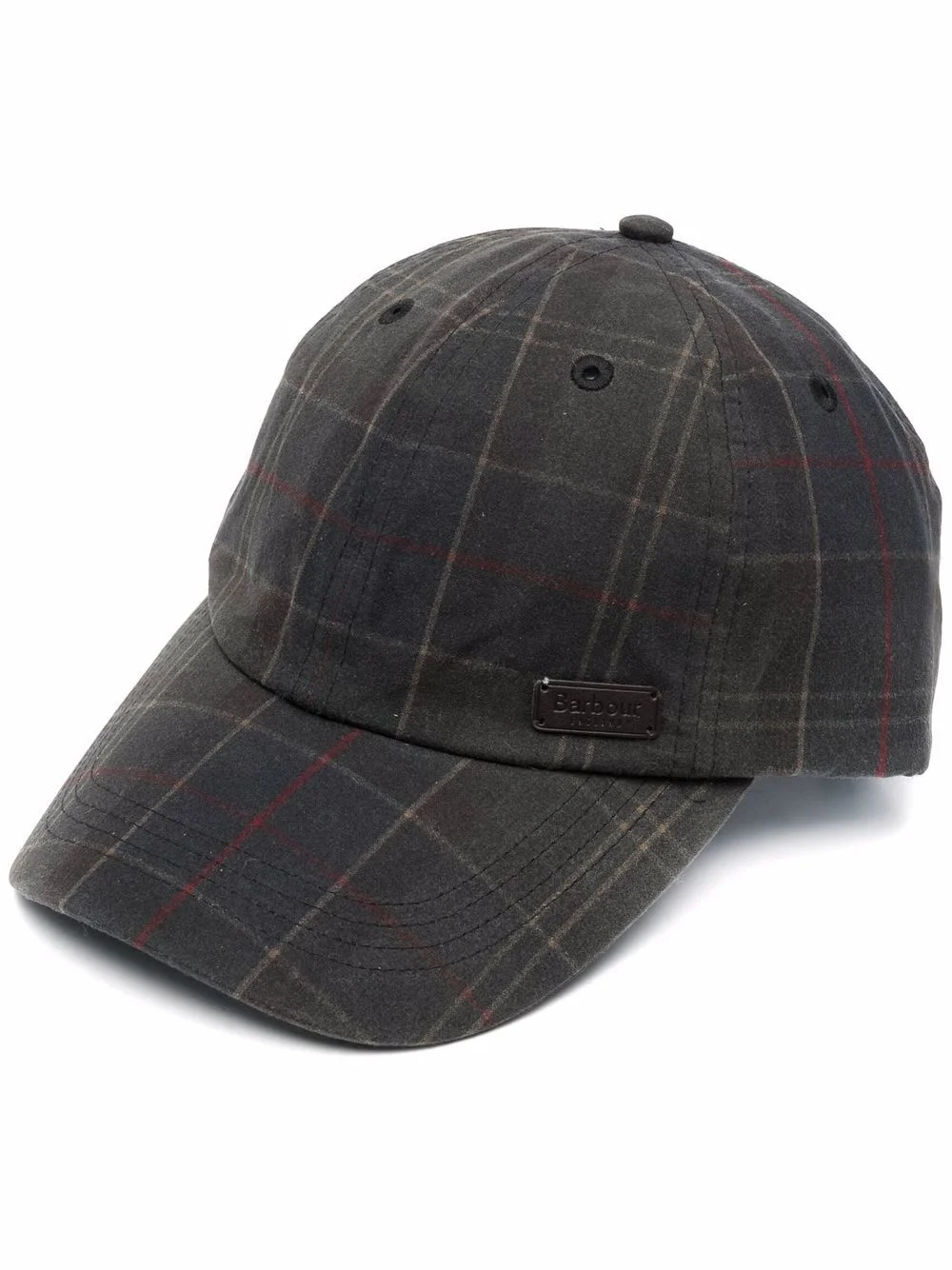 plaid-pattern cap - 1