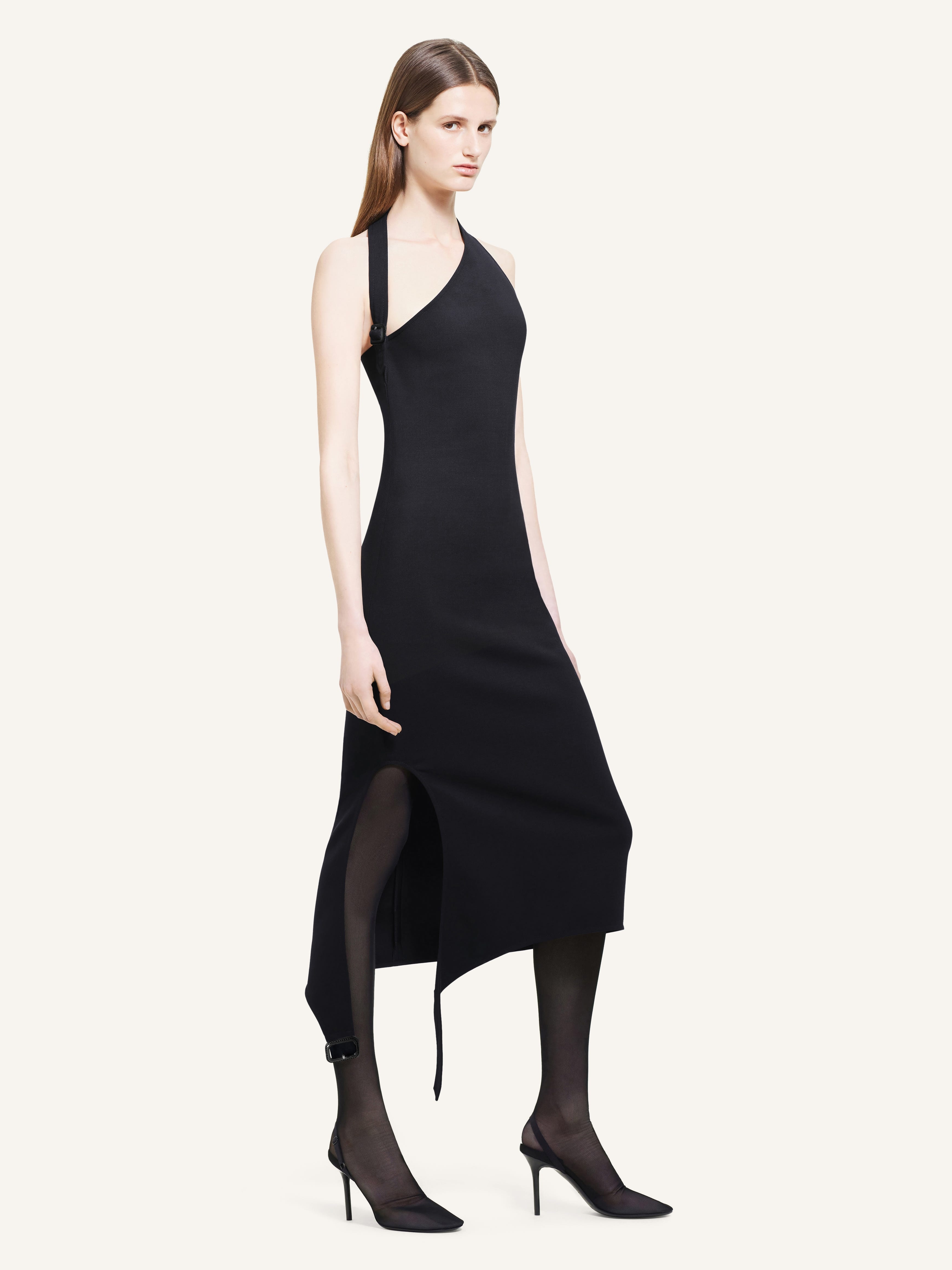 LONG ASYMETRICAL BUCKLE DRESS - 3